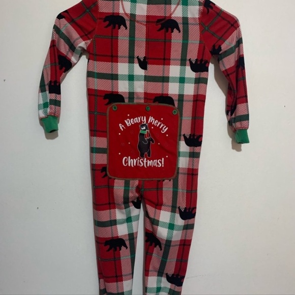 💋4/20 Toddler Christmas onesie pyjamas Canadian  Have a Beary Merry Christmas - Picture 5 of 5